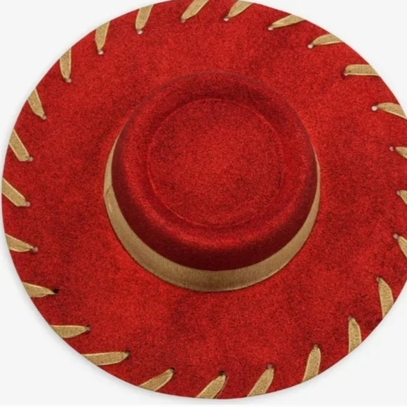 Disney Parks Jessie Cowgirl Toy Story 2 Red Gold Strap Hat NWT - Picture 2 of 6